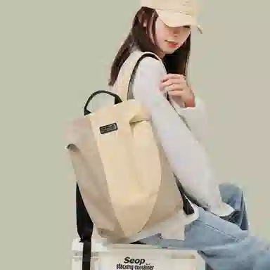 妙迪 旅行防水休闲电脑 织物 双肩包 女款 灰色