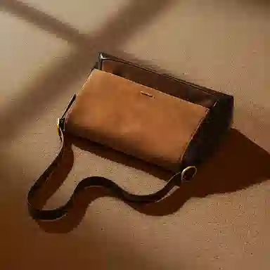 妙迪 新款时尚高级感 牛皮合成革 腋下包斜挎包单肩包 常规 女款 黑色