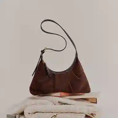 妙迪 早秋人气款冬季磨砂材质双面拼接百搭腋下托特包 头层牛皮 单肩斜挎包 常规 女款 复古棕