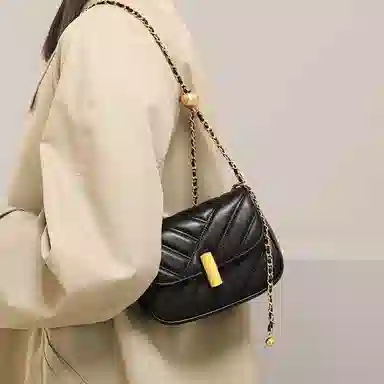 妙迪 经典菱格小众时尚 羊皮 链条包腋下包单肩斜挎包 女款 多色