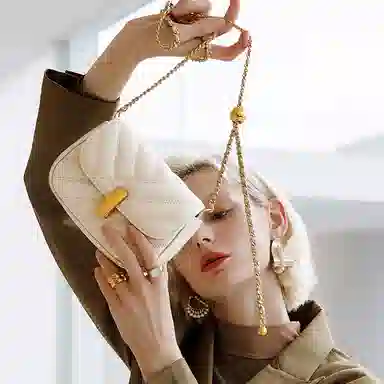 妙迪 经典菱格小众时尚 羊皮 链条包腋下包单肩斜挎包 女款 多色