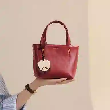 妙迪 熊猫小托特包小众高级感 牛皮 手提斜挎 小号 女款 多色可选