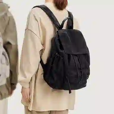 妙迪 时尚潮流百搭 织物 双肩包 常规 男女同款情侣款 椰青灰