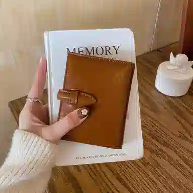 妙迪 复古多卡位 牛皮 钱夹卡包钱包 常规 女款 棕色/绿色