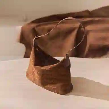 妙迪 早秋人气款冬季双面可背时尚潮流百搭托特包麂皮植鞣头层 牛皮革 单肩包 常规 女款 焦糖棕