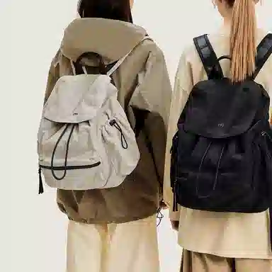 妙迪 时尚潮流百搭 织物 双肩包 常规 男女同款情侣款 椰青灰