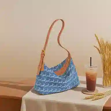 妙迪 牛仔 织物 单肩包 女款 丹宁蓝