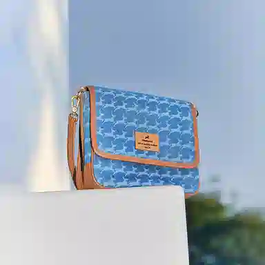 妙迪 复古潮流百搭 牛仔 腋下包单肩包 常规 女款 蓝