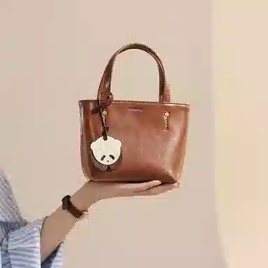 妙迪 熊猫小托特包小众高级感 牛皮 手提斜挎 小号 女款 多色可选