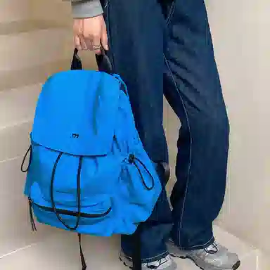 妙迪 时尚潮流百搭 织物 双肩包 常规 男女同款情侣款 椰青灰