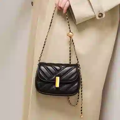 妙迪 经典菱格小众时尚 羊皮 链条包腋下包单肩斜挎包 女款 多色