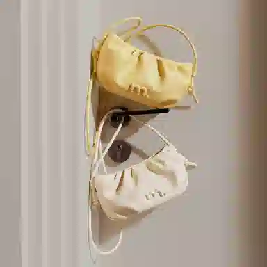 妙迪 小众甜美简约百搭休闲时尚轻便小巧褶皱云朵包饺子包 合成革 迷你腋下单肩斜挎包 常规 女款 奶昔白/鹅黄色