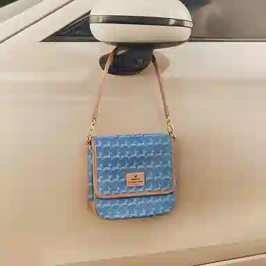 妙迪 复古潮流百搭 牛仔 腋下包单肩包 常规 女款 蓝