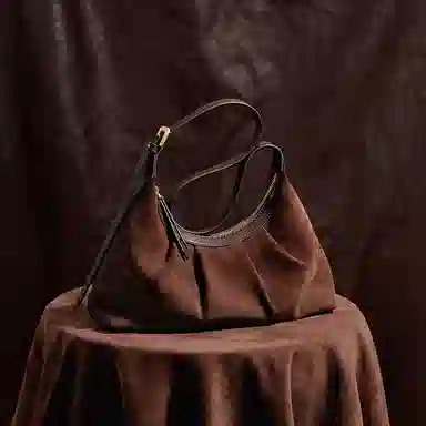 妙迪 早秋人气款冬季磨砂材质双面拼接百搭腋下托特包 头层牛皮 单肩斜挎包 常规 女款 复古棕