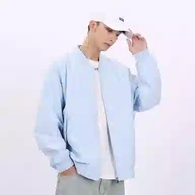 星际者 纯色山系户外品牌贴标棒球领宽松落肩飞行工装拉链百搭休闲夹克外套 男女同款
