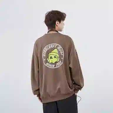 星际者 秋冬季保暖打底衫卡通章鱼图案字母印花卫衣 男女同款 加绒加厚可选