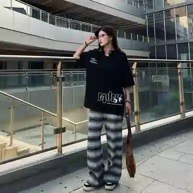 星际者 品牌创意可爱熊猫涂鸦束脚百搭休闲运动套装 男女同款