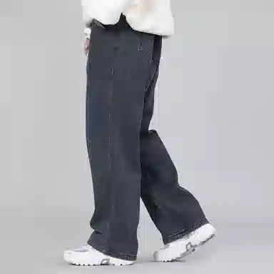 星际者 美式复古品牌标志牛仔裤 男女同款 烟灰色