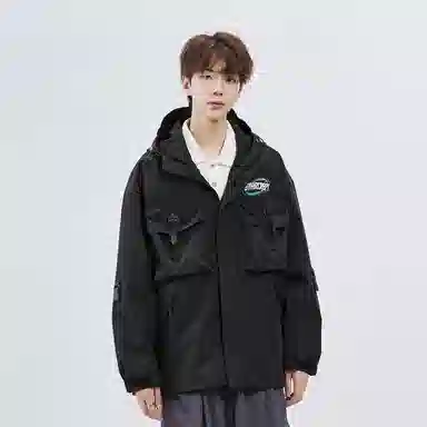 星际者 山系户外防风防水多口袋冲锋衣 男女同款 黑色
