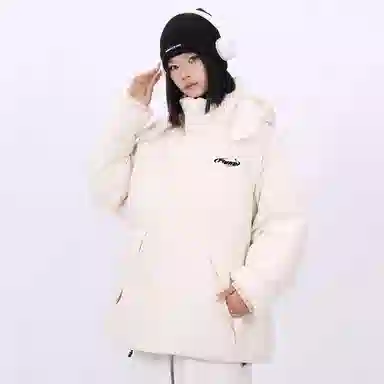 星际者 美式复古大口袋纯色百搭宽松休闲加厚连帽简约保暖棉服 男女同款