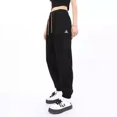 星际者 基础款宽松简约抽绳灯芯绒束脚时尚潮流针织运动裤 男女同款