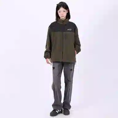 星际者 撞色拼接简约户外美式山系防风保暖休闲摇粒绒抓绒夹克外套 男女同款
