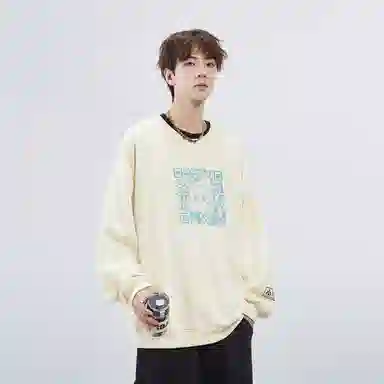 星际者 二维码章鱼图案字母印花休闲卫衣 男女同款 加绒加厚可选