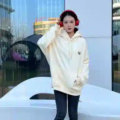 星际者 基础款简约宽松休闲连帽上衣纯色户外速干直筒美式高街工装裤卫衣套装 男女同款