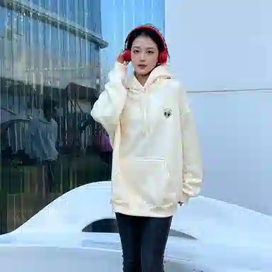 星际者 基础款简约宽松休闲连帽上衣纯色户外速干直筒美式高街工装裤卫衣套装 男女同款