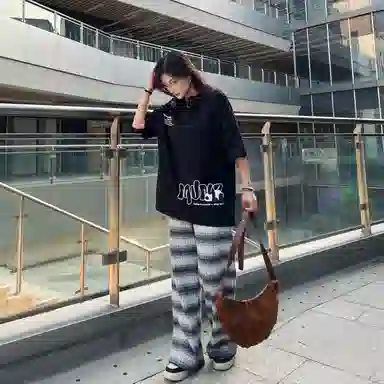 星际者 品牌创意可爱熊猫涂鸦束脚百搭休闲运动套装 男女同款