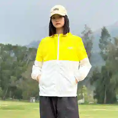 星际者 多巴胺拼色山系户外工装皮肤衣宽松冰丝凉感防晒宽松空调服防紫外线透气速干连帽夹克外套 男女同款