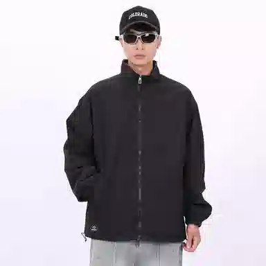 星际者 双面穿美式嘻哈街头撞色高街品牌贴标宽松立领户外登山休闲飞行员教练夹克外套 男女同款