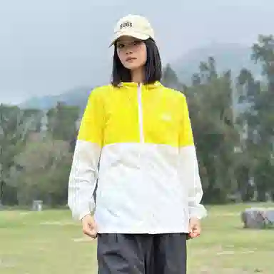星际者 多巴胺拼色山系户外工装皮肤衣宽松冰丝凉感防晒宽松空调服防紫外线透气速干连帽夹克外套 男女同款