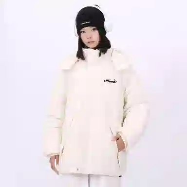 星际者 美式复古大口袋纯色百搭宽松休闲加厚连帽简约保暖棉服 男女同款