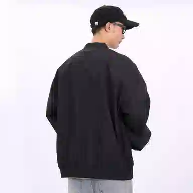 星际者 纯色山系户外品牌贴标棒球领宽松落肩飞行工装拉链百搭休闲夹克外套 男女同款