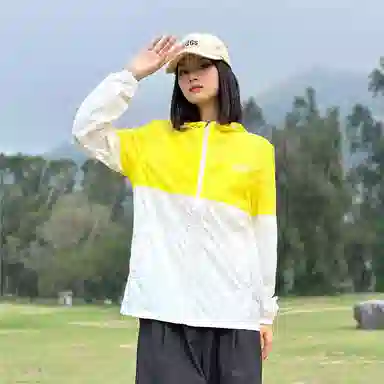星际者 多巴胺拼色山系户外工装皮肤衣宽松冰丝凉感防晒宽松空调服防紫外线透气速干连帽夹克外套 男女同款