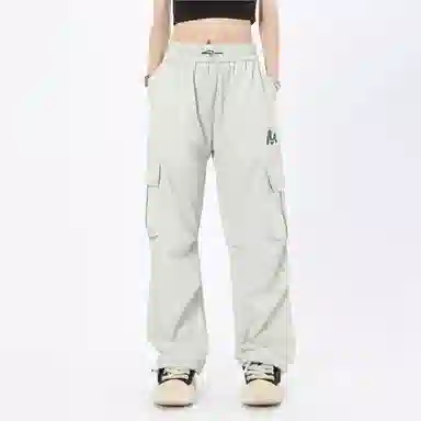 星际者 简约纯色短袖上衣工装裤情侣休闲运动套装 男女同款