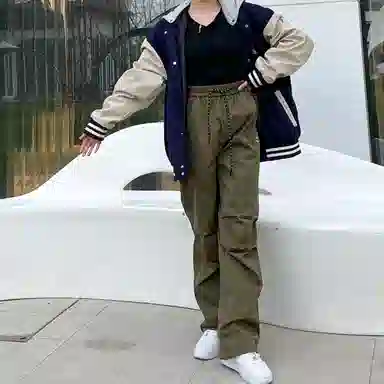 星际者 连帽字母印花简约上衣阔腿直筒美式高街运动休闲工装裤卫衣套装 男女同款