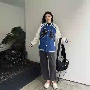 星际者 趣味字母印花宽松休闲夹克外套 男女同款