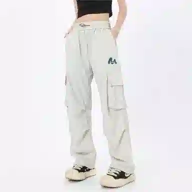 星际者 简约纯色短袖上衣工装裤情侣休闲运动套装 男女同款