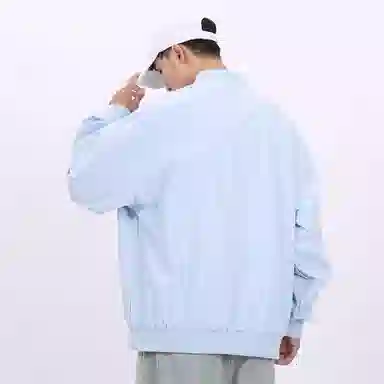 星际者 纯色山系户外品牌贴标棒球领宽松落肩飞行工装拉链百搭休闲夹克外套 男女同款