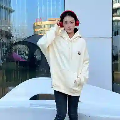 星际者 基础款简约宽松休闲连帽上衣纯色户外速干直筒美式高街工装裤卫衣套装 男女同款