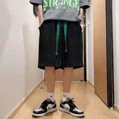 星际者 宽松直筒基础款简约百搭透气五分中腰休闲短裤 男女同款