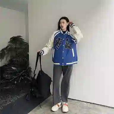 星际者 趣味字母印花宽松休闲夹克外套 男女同款