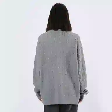 星际者 基础款简约纯色麻花休闲打底保暖长袖贴标宽松毛衣 男女同款
