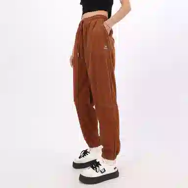 星际者 基础款宽松简约抽绳灯芯绒束脚时尚潮流针织运动裤 男女同款