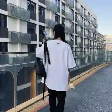 星际者 基础款创意时钟字母印花短袖潮牌中腰系带短裤休闲运动套装 男女同款