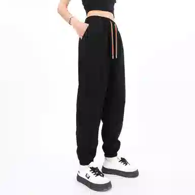 星际者 基础款宽松简约抽绳灯芯绒束脚时尚潮流针织运动裤 男女同款