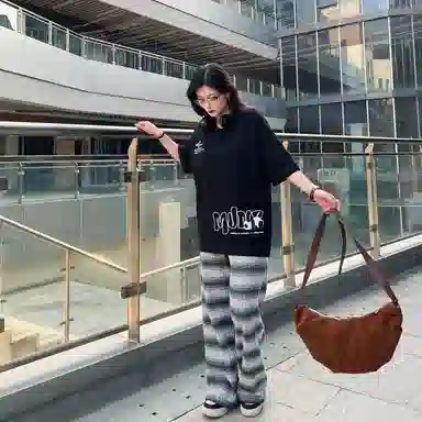星际者 品牌创意可爱熊猫涂鸦束脚百搭休闲运动套装 男女同款