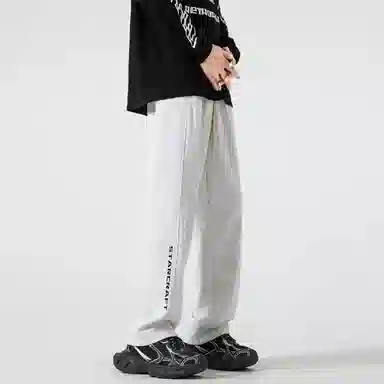 星际者 基础款字母简约时尚宽松休闲针织运动裤 通用